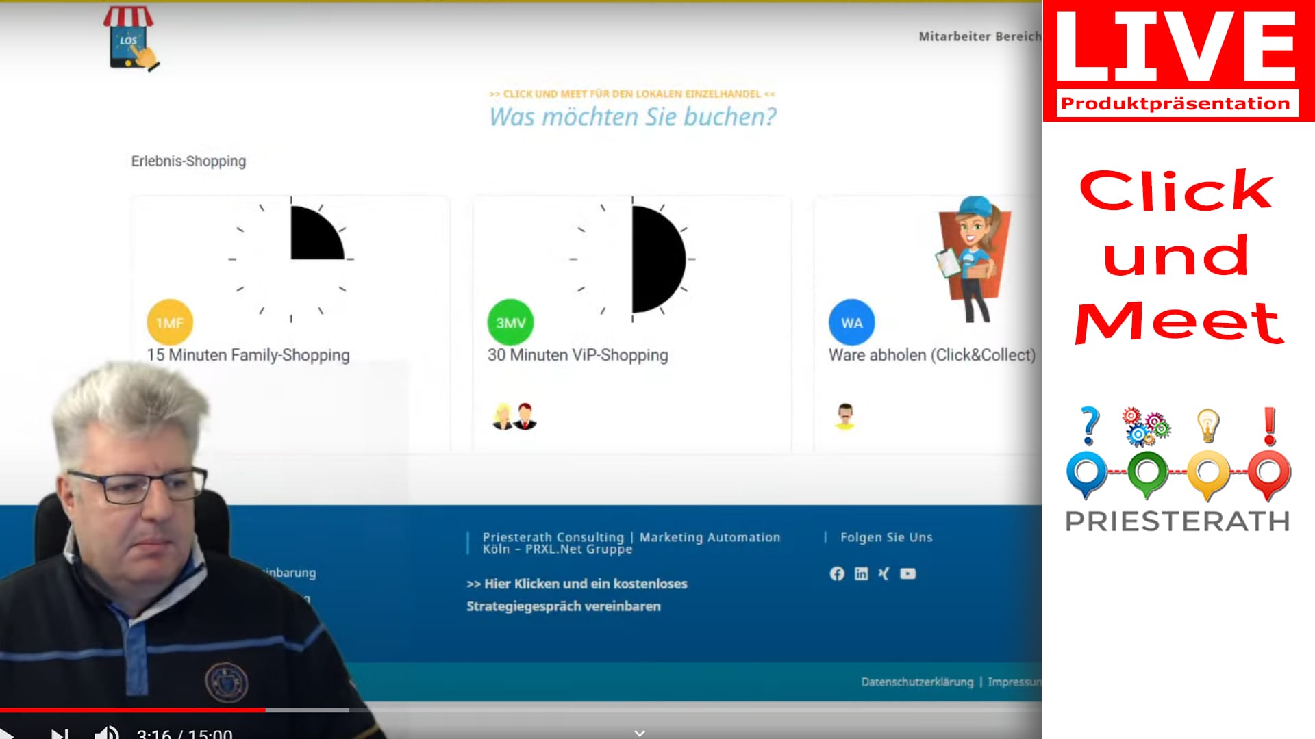 Mehr über den Artikel erfahren Produktpräsentation: Click und Meet (LIVE)